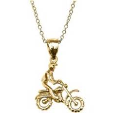 Men's Off-Road Mountain Bike Pendant Necklace in 9ct Gold