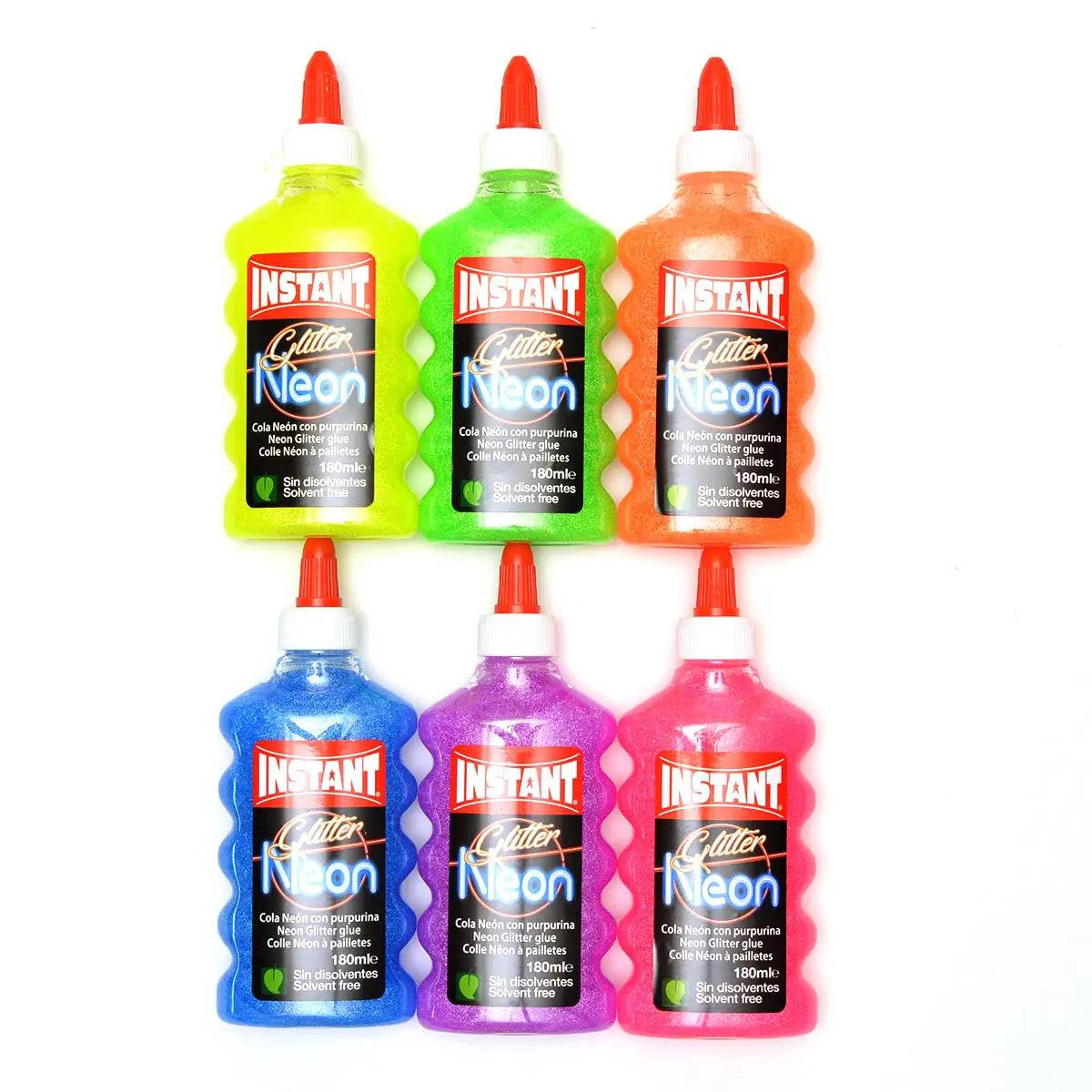 Instant Neon Glitter Färg 180 ml PVA Lim Till Slime Orange