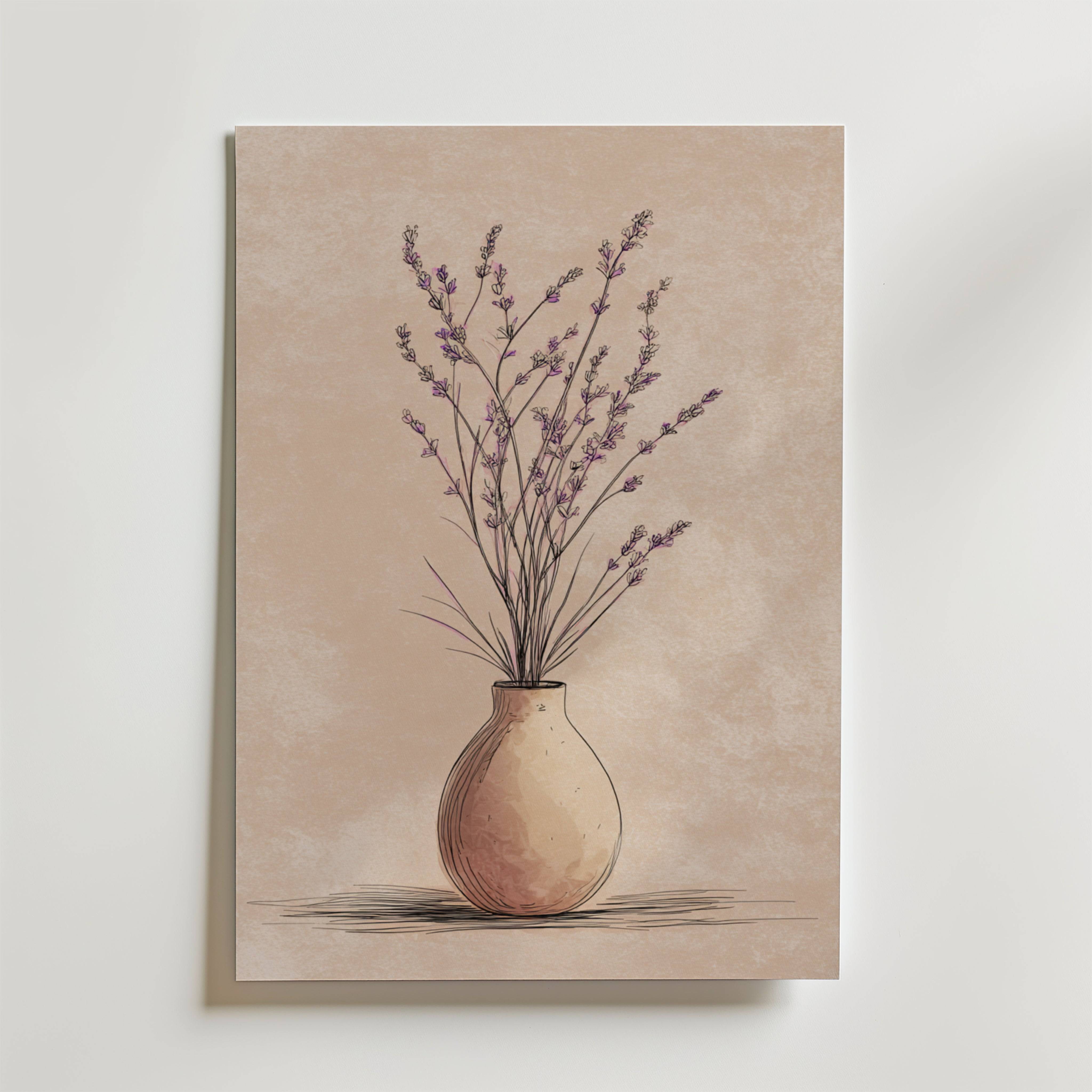 Lavender Calm Vase Poster - Premium Canvas 100x140 cm