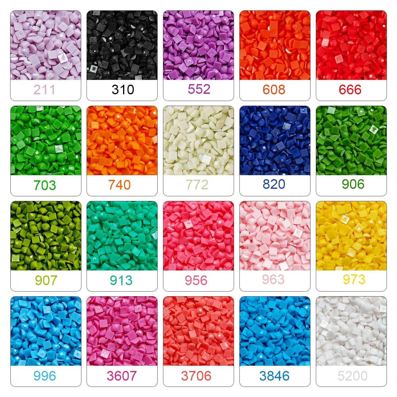 20 Colors High-, Single Color 1000pcs * 20 Colors, 20, 000 Stars Decorate The Ordinary, Let Moment Of Inspiration Into Eternal Art, 2.5mm Precision Cutting, 5d Three-dimensional Acrylic Square Diamond