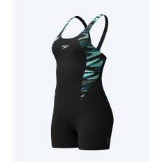 Speedo badedragt med ben til damer - Hyperboom Splice - Sort/turkis
