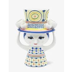 Lady with hat Vase H20.5 cm blue