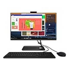 Lenovo Ideacentre AIO 3 24ALC6-23,8 tum FHD allt-i-ett-stationär dator (AMD Ryzen 5 5500U, 8GB RAM, 512 GB SSD, AMD Radeon Graphics, Windows 11 Home) azerty-tangentbord och USB-mus - svart