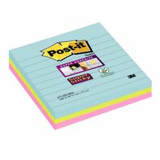 Post-it blok Super Sticky linieret 101x101mm, 3 blokke