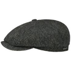Stetson Stetson Hatteras Mosgrøn Sildeben Uld Flat Cap, 55 (S) / Grå / Hatteras