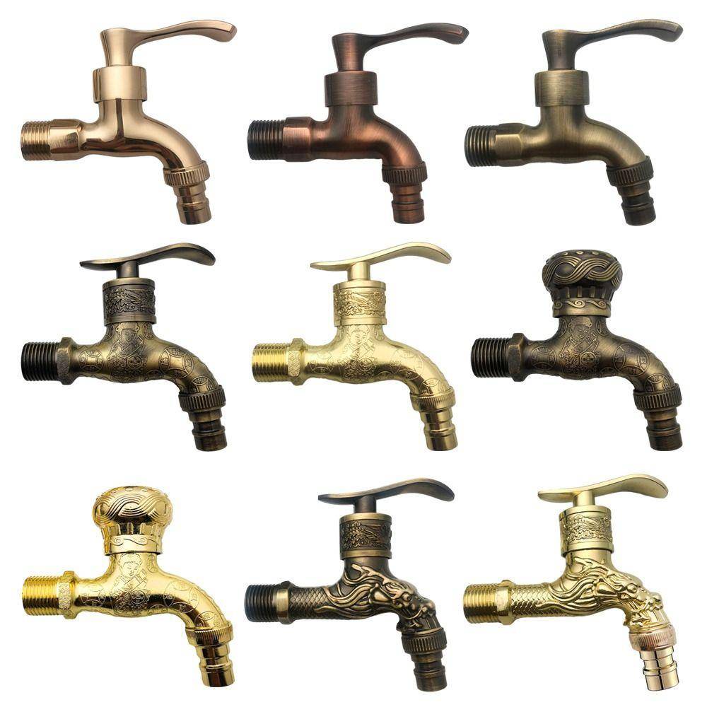 metal Fast open faucet Antique Cold Water Faucet Single Cold Tap  Outdoor Garden Wash Basin Tap