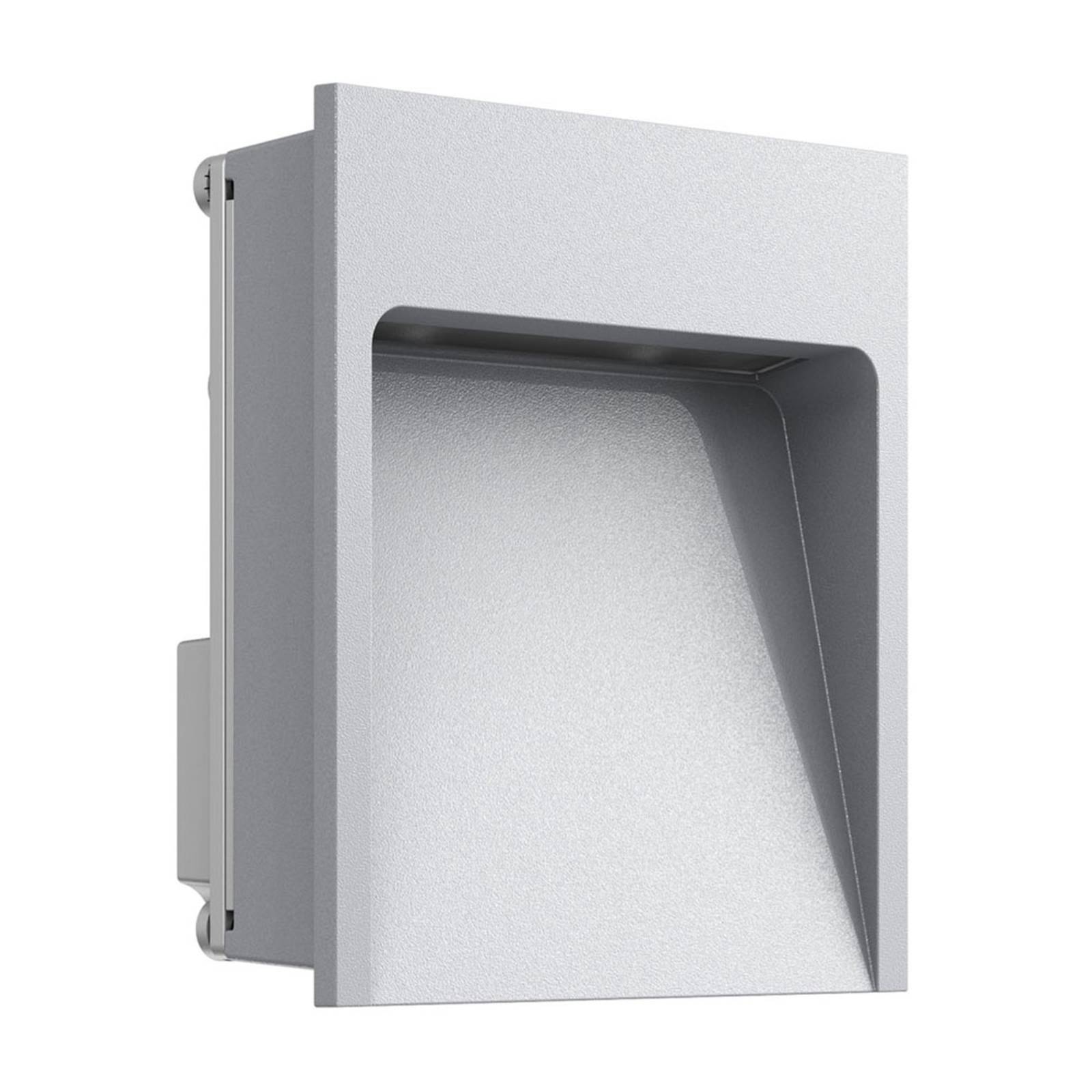 Flos Architectural FLOS My Way - lille LED-vægindbygningslampe, grå, Aluminium/grå/zink, Aluminium, Moderne, Firkantede downlight