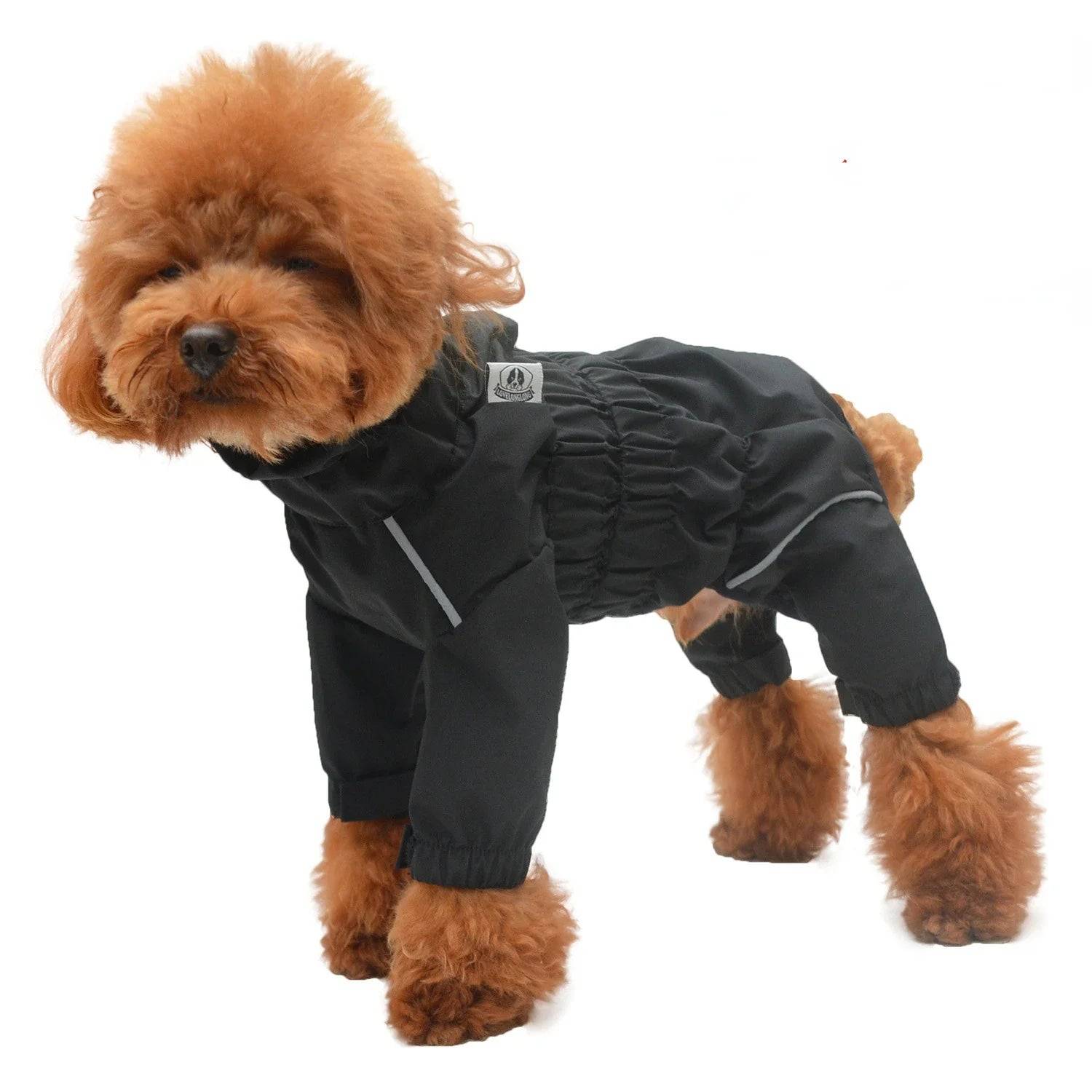 Waterproof Dog Raincoat - Lightweight Reflective Safety Vest for All Dog Sizes - black / XXL (XXL)