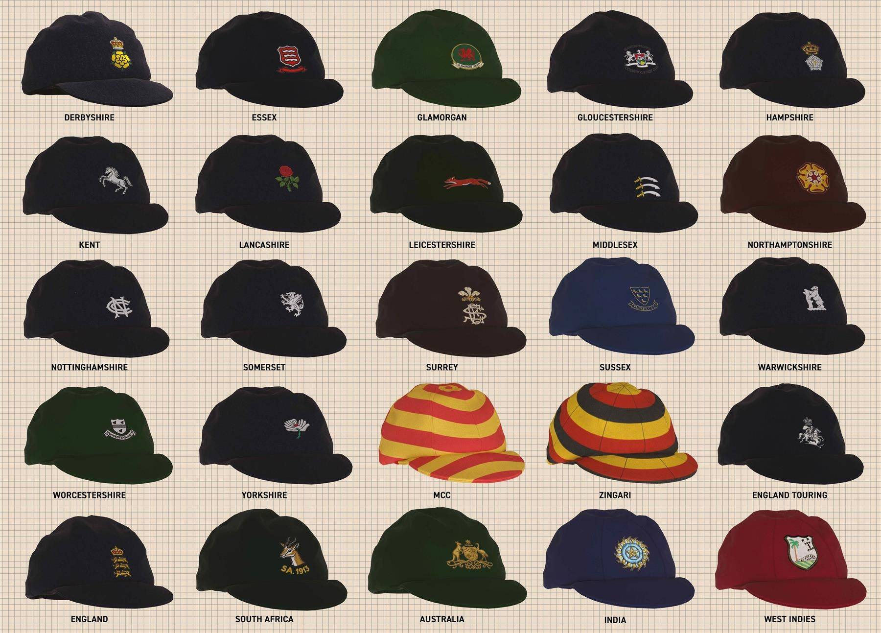 Vintage Cricket Caps 1000 Piece Jigsaw Puzzle