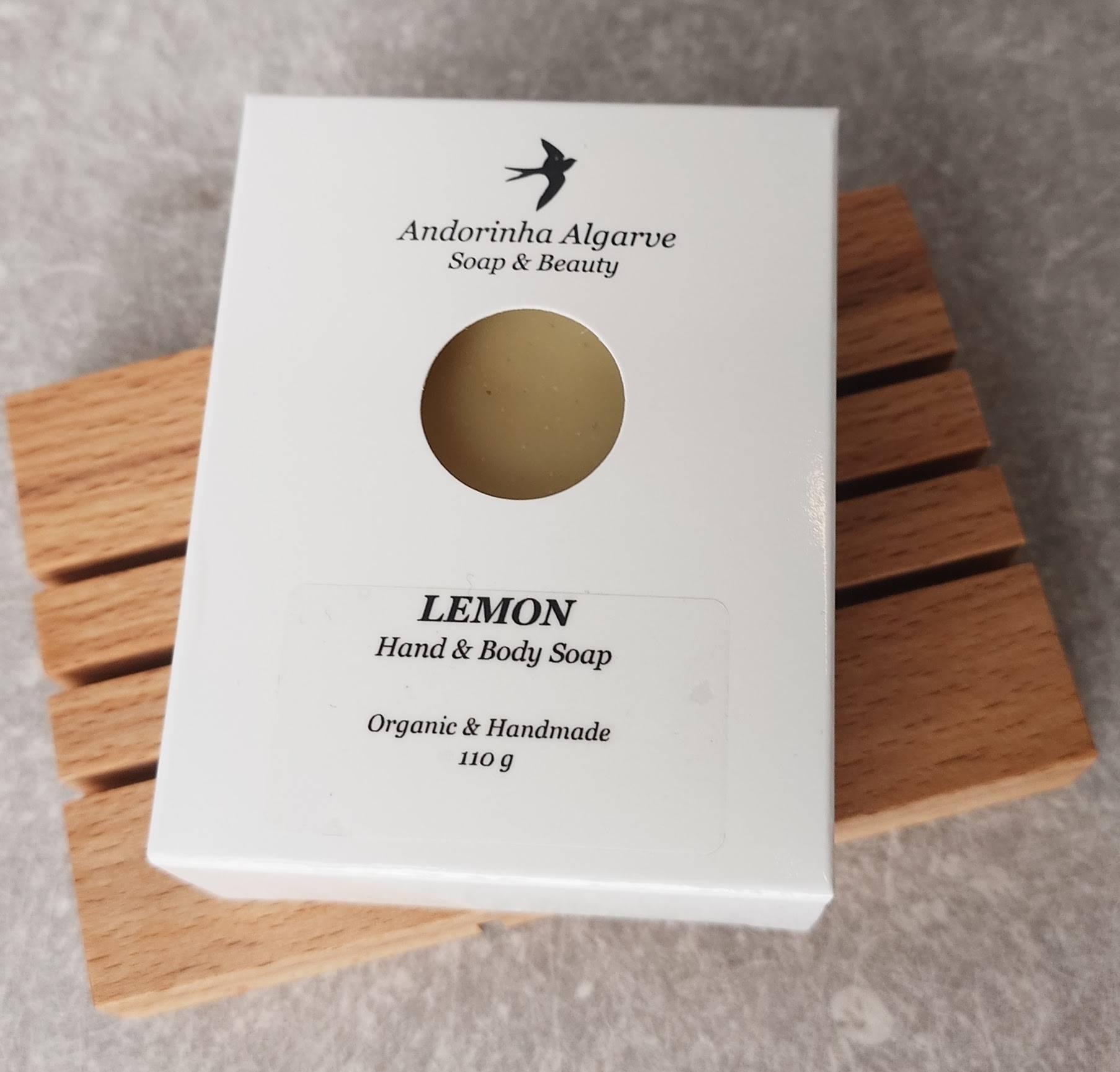 Hand & Kroppstvål med Doft av Lemon från Andorinha Algarve Soap & Beauty - 110 g