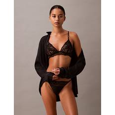 Lace Triangle Bra - Black - L