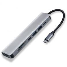 USB-C Hub 7-port, grå