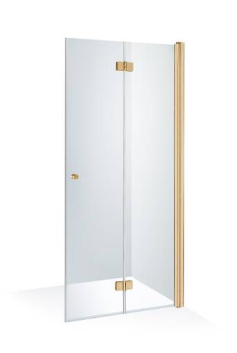 Brasta Simona duschdörr, 87,3 cm, höger, klart glas, guld profil