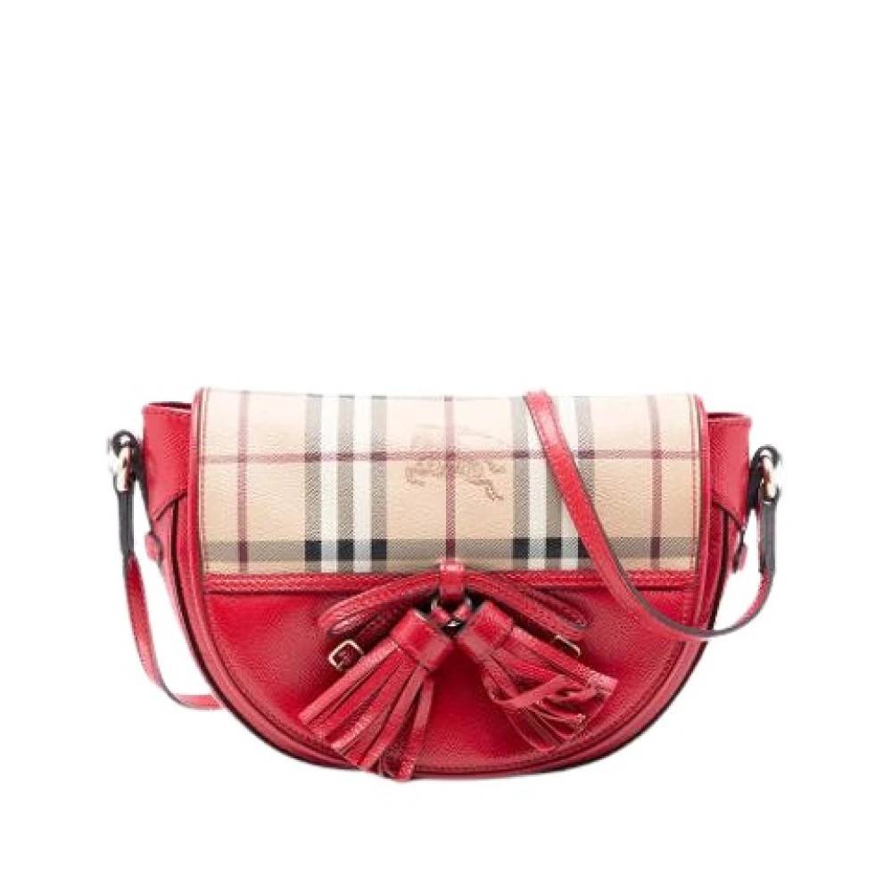 Burberry Vintage Pre-owned Laeder skuldertasker - Vintage - Dame - Rød - ONE SIZE - Uld