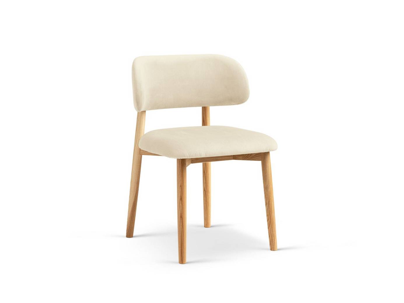 Cosmopolitan Design sammetsstolar, 2-pack, "Evan", 1-sits, 49,5 × 51 × 77 cm, Magic Velvet, ben i naturlig bok