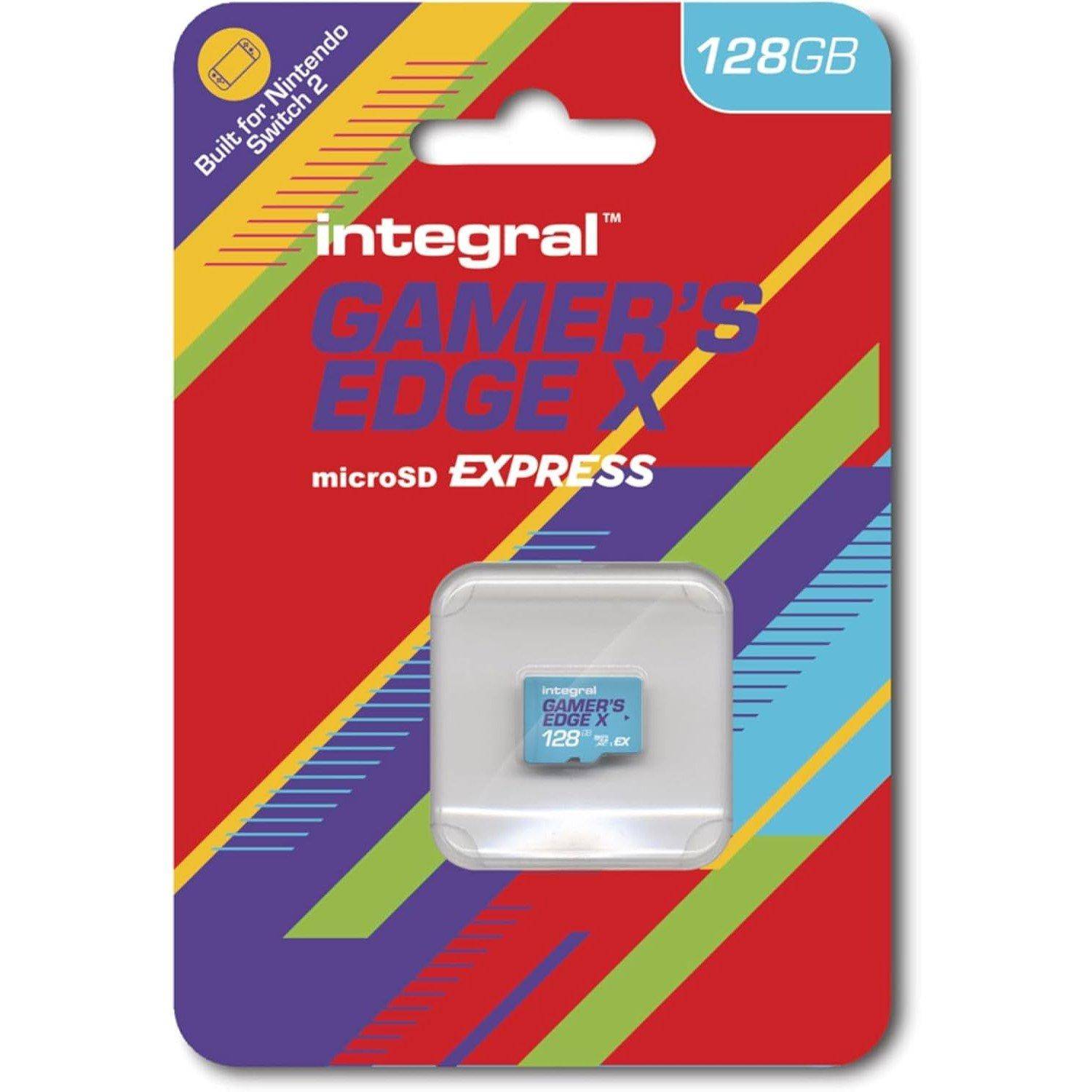 Integral 128Gb Gamers Edge X Micro Sd Express Card For Nintendo Switch 2 Up To 890Mb/S Read 550Mb/S Write