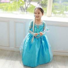 Børn Småbørn Baby Piger Anna Elsa Prinsesse Cosplay Kjoler Festkjole Kostume