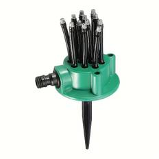 TEMU 1pc 360-degree Automatic Multi-head Garden Sprinkler, Plastic Lawn And Garden Watering System, No Power Supply Needed, Includes Multiple Components, Garden Irrigation Tool
