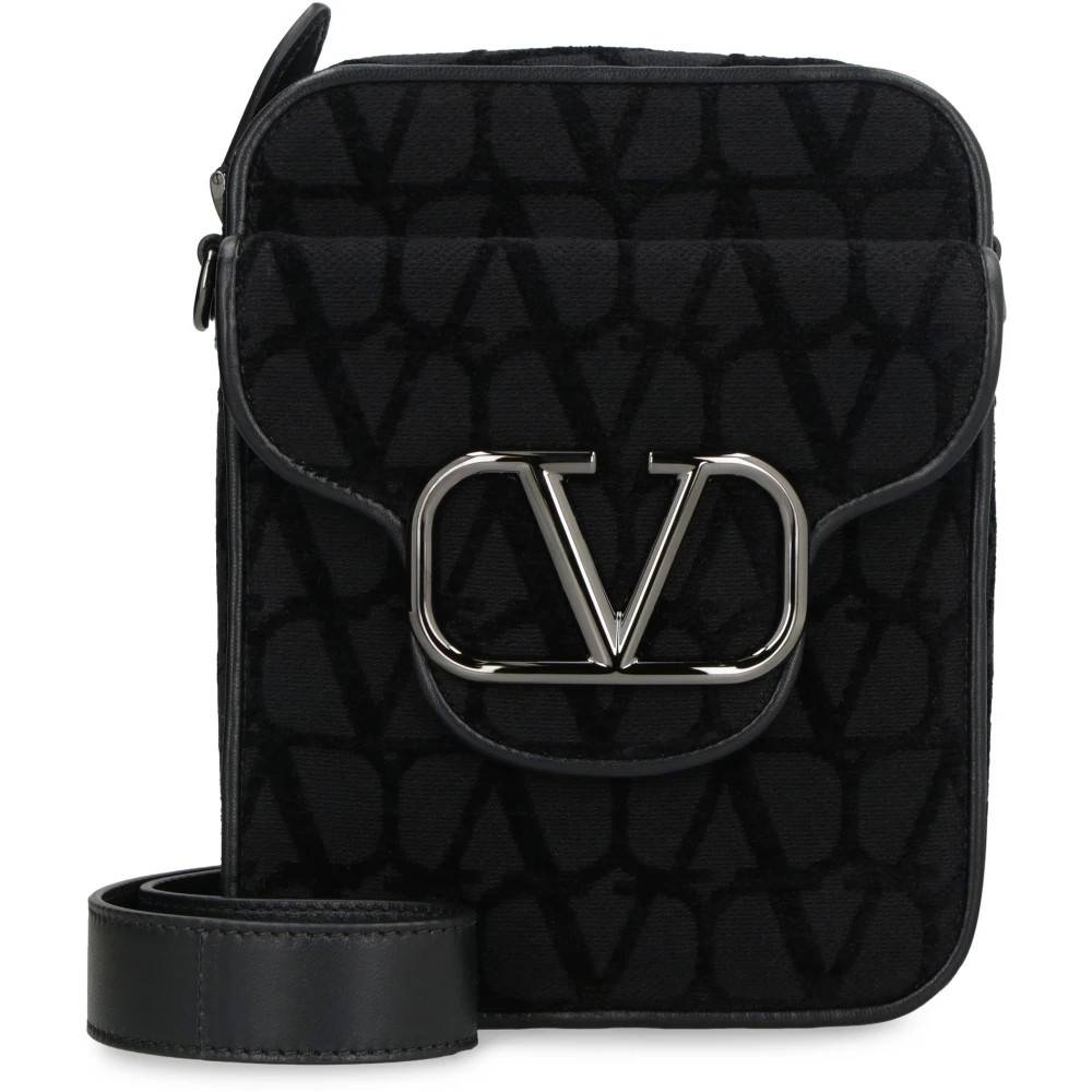 Valentino Garavani Locò Crossbody Taske med Iconographe Motiv - Tasker - Herre - Sort - ONE SIZE - Bomuld