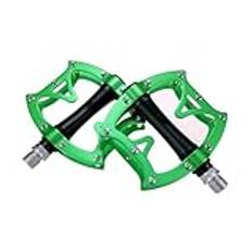 MKBHD CA130 MTB Mountain Non Slip Bike Pedals Plattform Cykel Flat Pedals 9 16" 2DU Bearings Road Bike Pedal(GREEN)