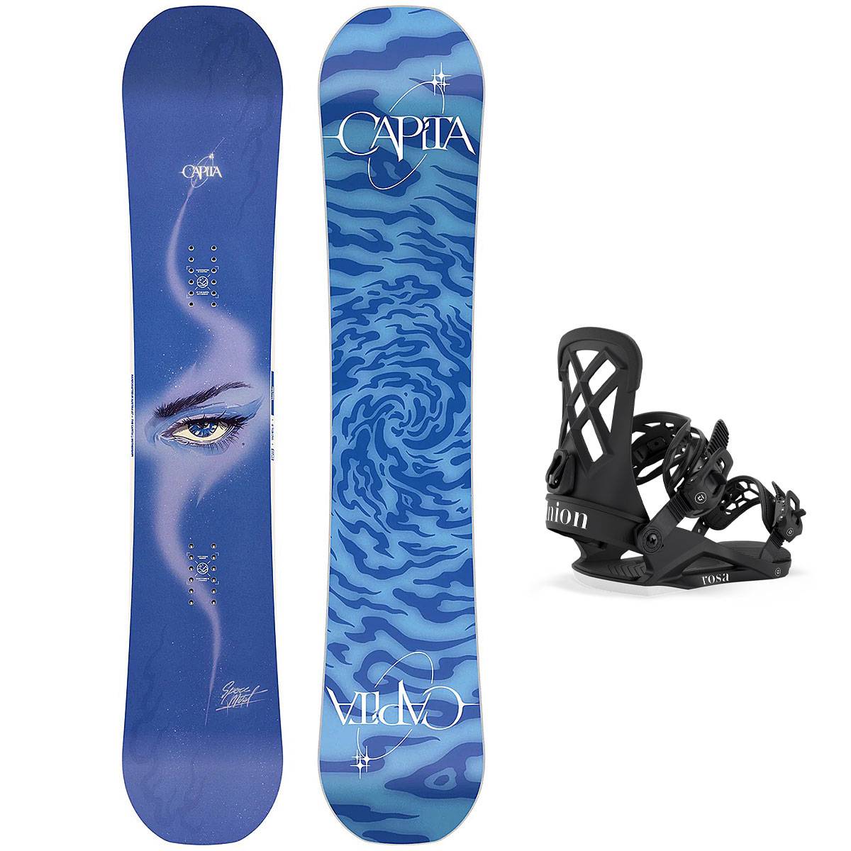 Capita Snowboard Set - Space Metal Fantasy 151 + Union Rosa Black L