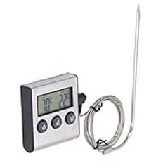 Uadme Digital termometer med sond, SN015 kökstermometrar, ugnstermometer med timer och LCD-display, för BBQ-bakning mat kött rostad grill
