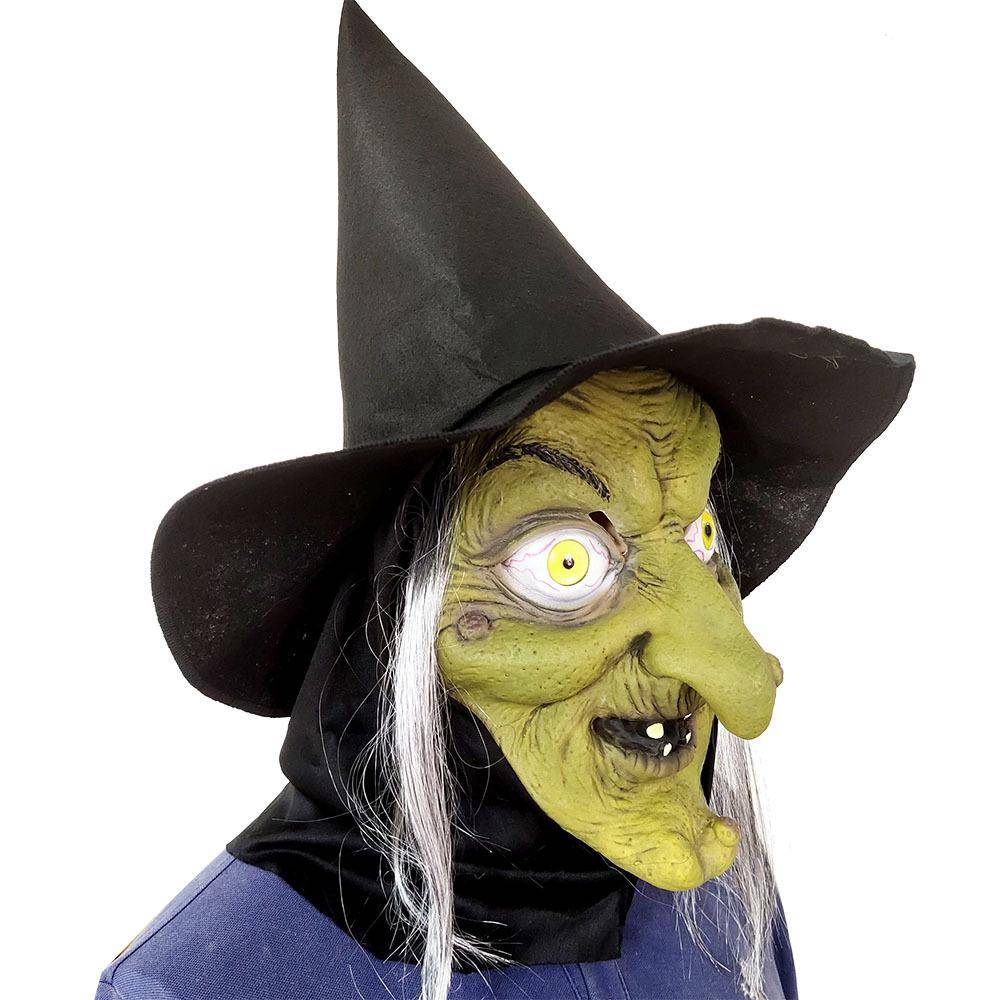Latex Häxa Nunna Mask för Halloween Cosplay