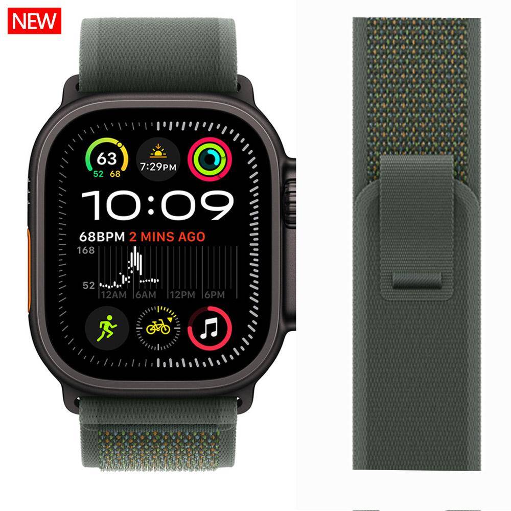 NYTT Trail-loop för Apple Watch-armband 44mm Ultra 2 Band 49mm 45mm 38/40/41mm Svart Koppling iwatch serie 9876543 SE10 42/46mm