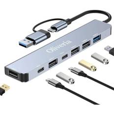 USB C Hub 3.0, 7-i-2 Multiportadapter Med USB 3.0, 2.0-Portar, Distributör, Typ C-Hub För MacBook Air/Pro, Galax, iPad, Windows, Bärbar Dator, Stationär Dator, PS4/PS5