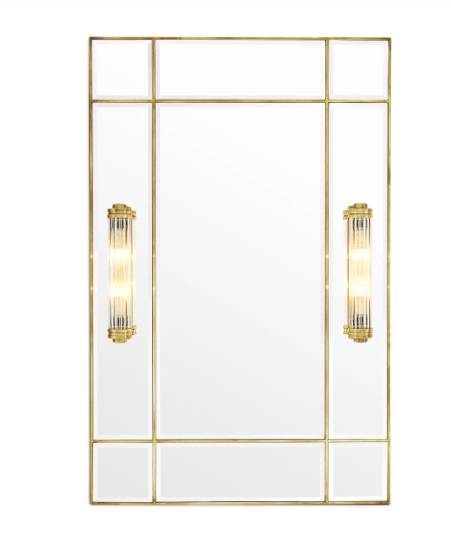 Beaumont-spegel med fasat spegelglas och en ram med antik mässingsfinish-112921