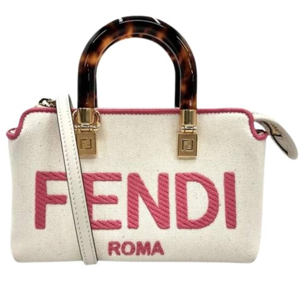 Fendi Vintage Pre-owned Canvas Shoulder Bag - Vintage - Dame - Beige - ONE SIZE - Uld