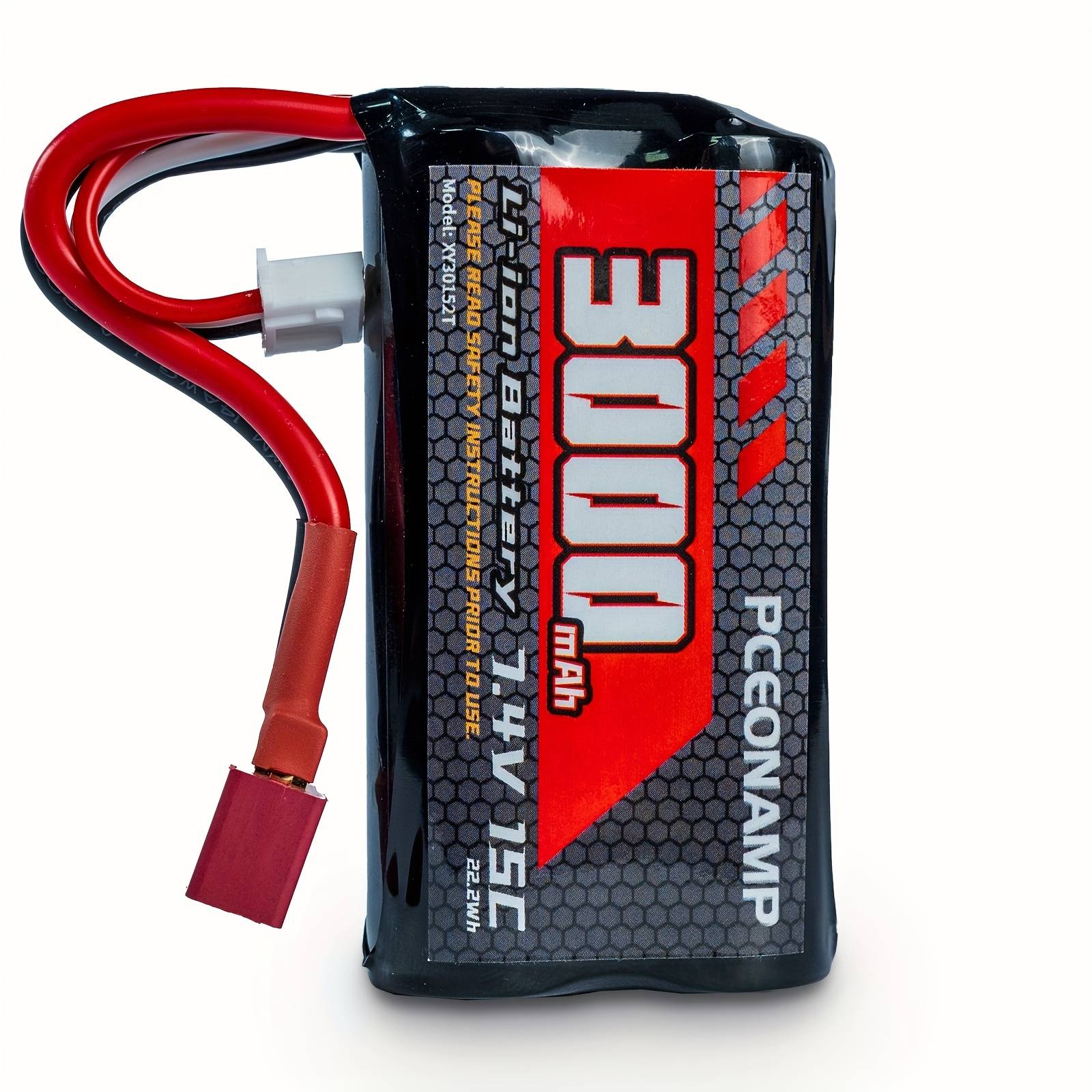 TEMU Pceonamp 3000mah 2s 7.4v Li- Rechargeable Rc Battery With T Plug Fit For Most 1/10, 1/12, 1/16 Scale Rc Cars Truck And 4wd High Speed Rc Cars