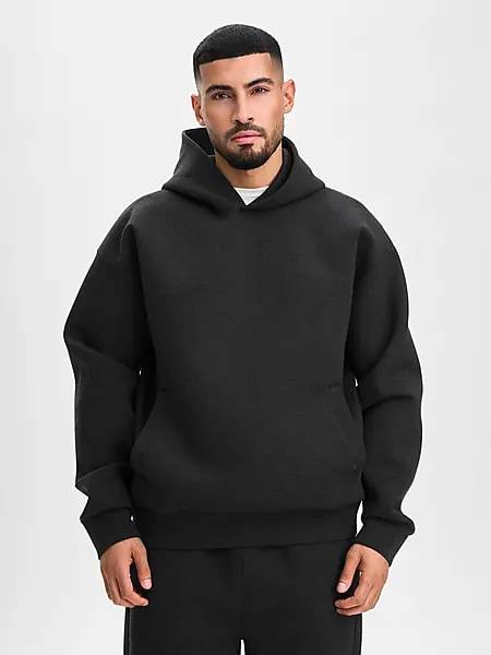 SOC M Scuba Relaxed Hood Hoodies Grey - Small