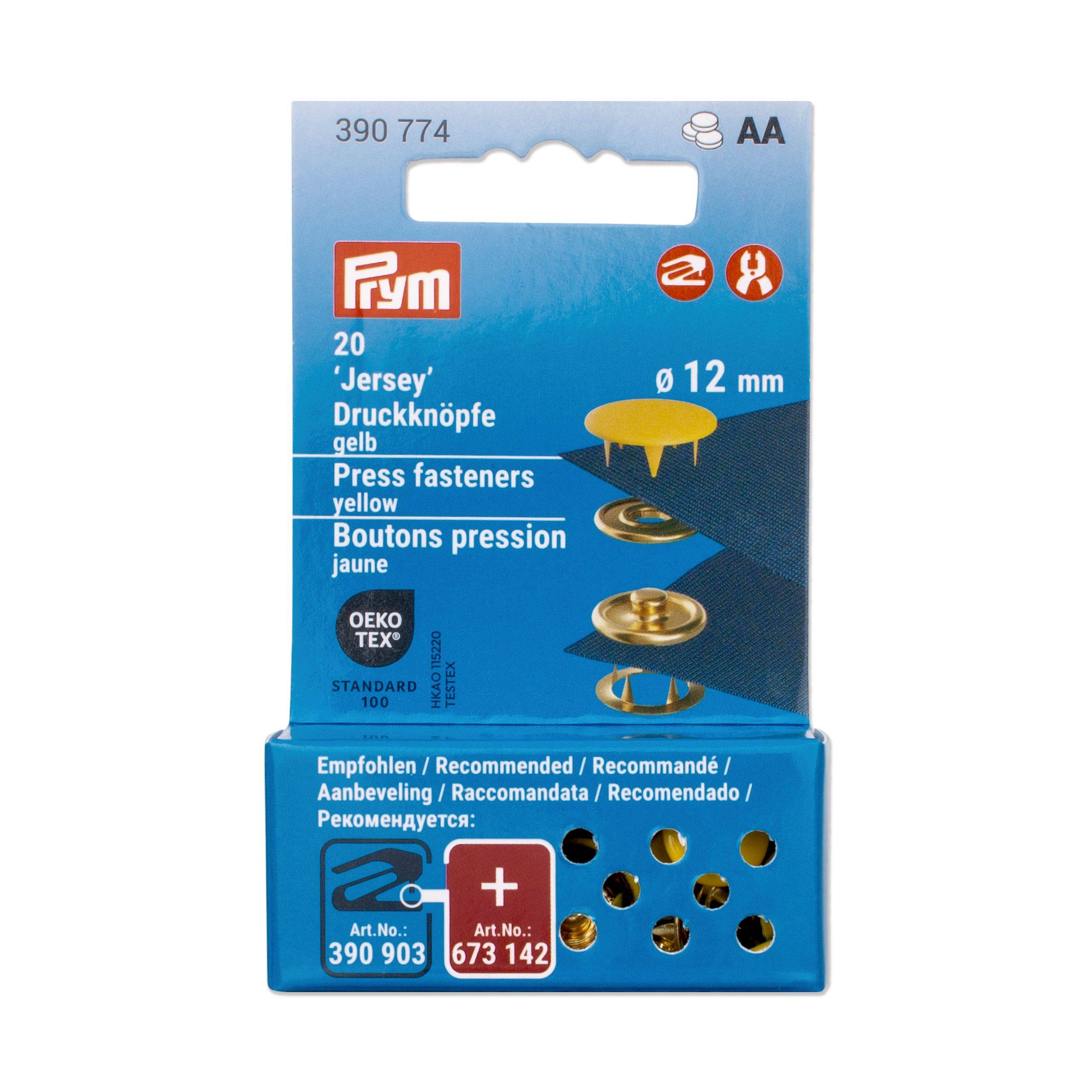 Prym Vario Tool, jersey trykknap metal ø12mm/20 stk. (Gul/guld).