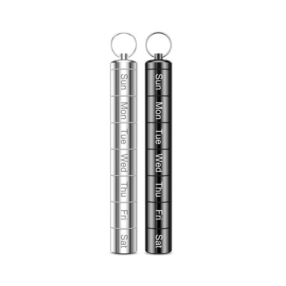 2 Pack Weekly Pill Organizer 2 Times A Day, Portable Small Pill Case Keychain Pill Holder for Travel