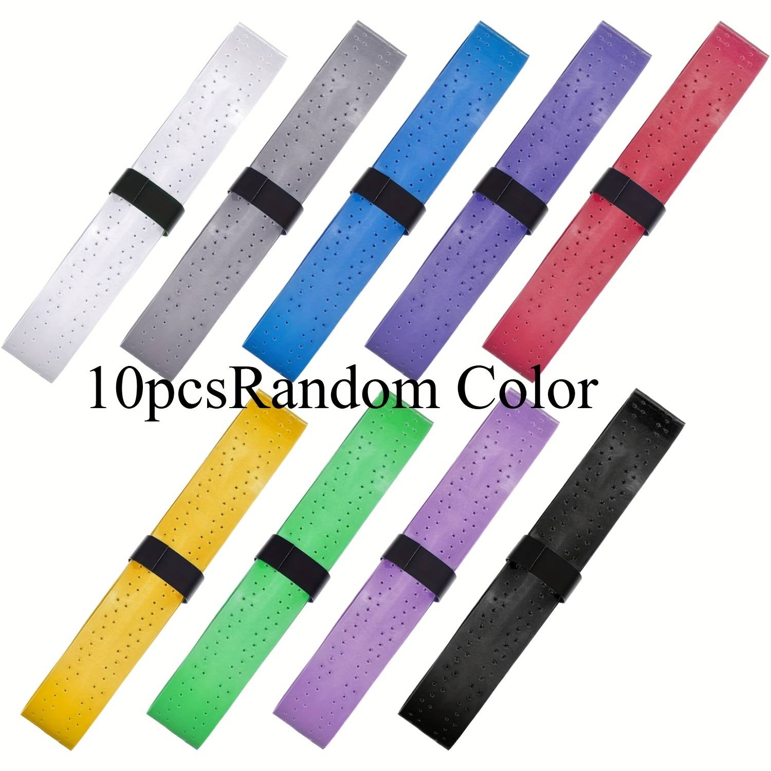 10pcs Anti-slip, Sweat-absorbing Pu Racket Grips, Mixed Colors, Designed For Tennis, Badminton, And Squash. A High-grip Tape Set Suitable For Multiple Uses