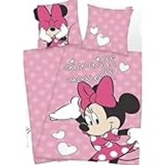 Minnie Disney påslakan - 1 påslakan 140 x 200 + 1 örngott 63 x 63 cm (Disney Minnie sängkläder - M) (Minnie Disney duntäcke set - F, 140 x 200 cm | 63 x 63 cm)