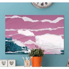 Revet papper med moln canvas canvas tavla