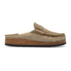 Birkenstock, Sko, Herre, Beige, 39 EU, Naples Shearling Slides