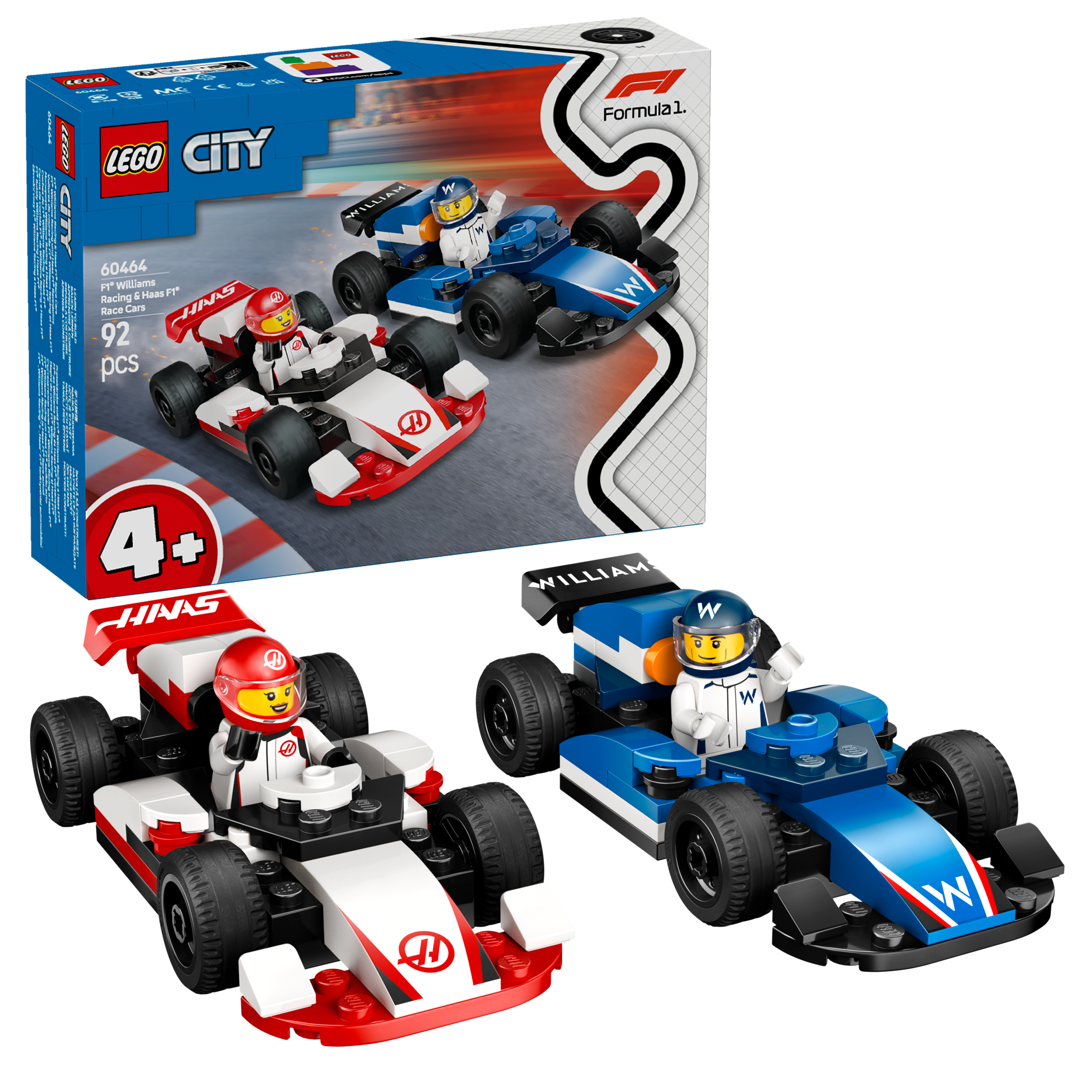 LEGO City F1 Williams Racing & Haas F1 racerbilar 60464