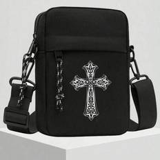 Cross Element Small Messenger Bag Axel Mini Liten axelväska Messenger Small Backpack Messenger Bag Multifunktionell Vattentät Lämplig för skolan Utomh - Svart (En-Storlek)