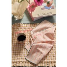 Ellos Home - Servetter Elly Stripe i återvunnet halvlinne 4-pack - Rosa