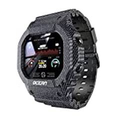 Smart Watch sport bluetooth-aktivitet fitness-spårare full pekskärm blodtryck sömn hjärtmonitor klockor stegräknare Android Ios, unisex, grå