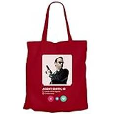 Fabulous Tote Bag shoppingväska i canvas - Agent Smith Social Network Dating Love, Färg: röd, Taille unique