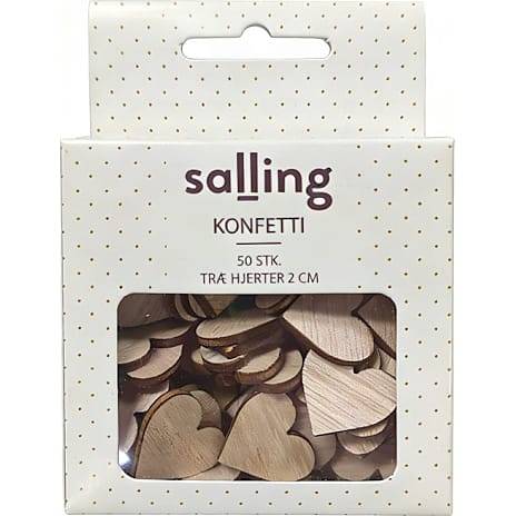 Konfetti træhjerter 50 stk