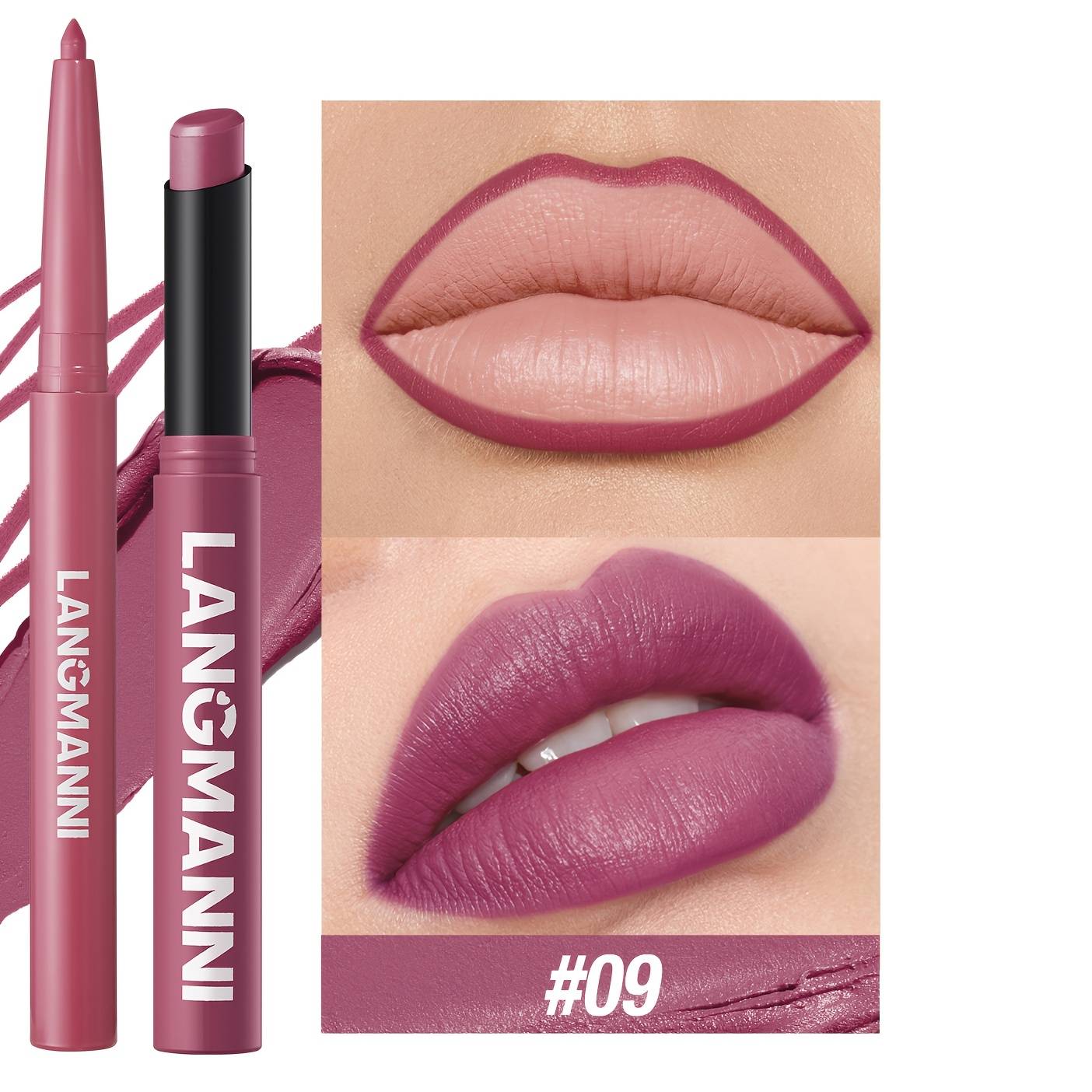 2pcs/set Lip Liner And Lipstick Set, Matte Effect And Moisturizing, Lasts For All Day When Completely Dry, , Full Lips, Waterproof Formula, Suitable For Types, Perfect Gift For Women