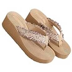 Levemolo String Sandaler 1 Högklackade Dam Sommar Tofflor Dam Sandal Casual Sandaler Tyg Sandaler Unika Sandaler Sommar Strand Sandaler Eva Wedges Miss Bohemia Mode Strandsandaler