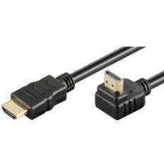 MicroConnect - High Speed - HDMI-kabel med Ethernet - HDMI hane rak till HDMI hane vinklad - 3 m - svart