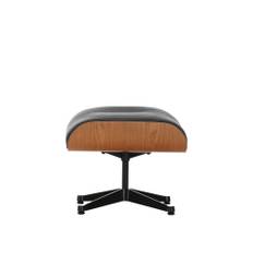 Vitra - Lounge Ottoman, Cherry Polished/Sides black, Leather Cat. L40 Premium 72 - Fotpallar - Charles & Ray Eames - Vit - Metall/Trä