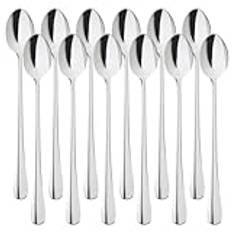 Set med 12 latte Macchiato skedar, 19,8 cm glassked, lång kaffesked, efterrätter